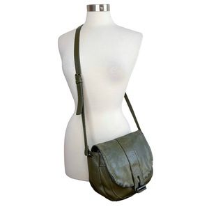 KELSI DAGGER Bohemian Green Leather Satchel Crossbody